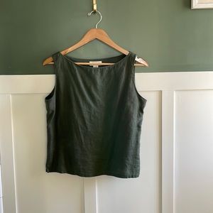 Dark sage Jones New York size ten linen tank